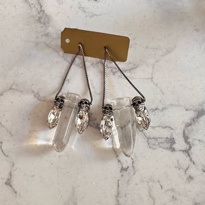 Iosselliani - Earring pair, Crystals, Skull, Gunmetal